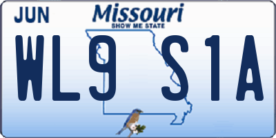 MO license plate WL9S1A