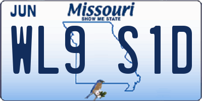 MO license plate WL9S1D