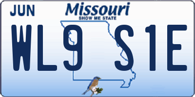MO license plate WL9S1E
