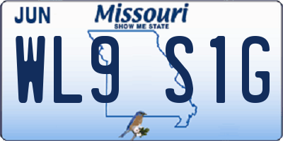 MO license plate WL9S1G