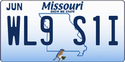 MO license plate WL9S1I