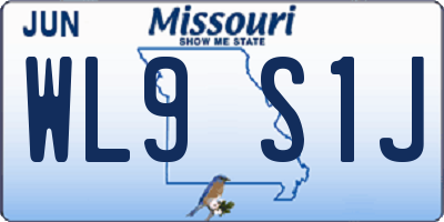 MO license plate WL9S1J