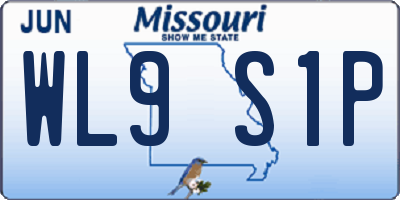 MO license plate WL9S1P