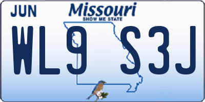 MO license plate WL9S3J