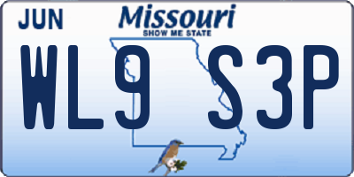MO license plate WL9S3P
