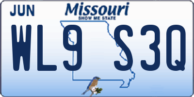 MO license plate WL9S3Q