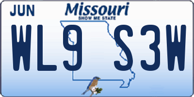 MO license plate WL9S3W