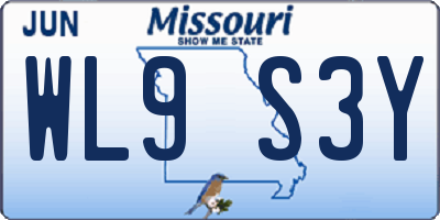 MO license plate WL9S3Y