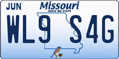 MO license plate WL9S4G