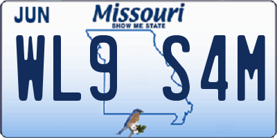 MO license plate WL9S4M