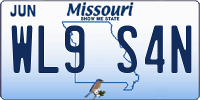 MO license plate WL9S4N