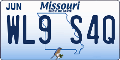 MO license plate WL9S4Q