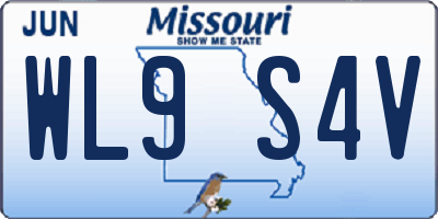 MO license plate WL9S4V