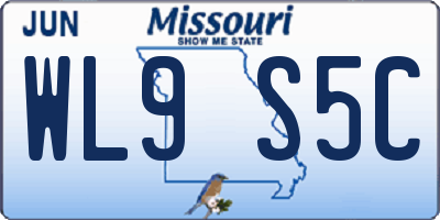 MO license plate WL9S5C