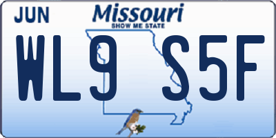 MO license plate WL9S5F