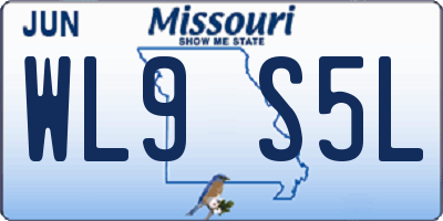 MO license plate WL9S5L