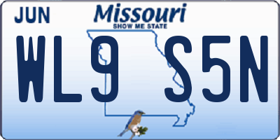 MO license plate WL9S5N
