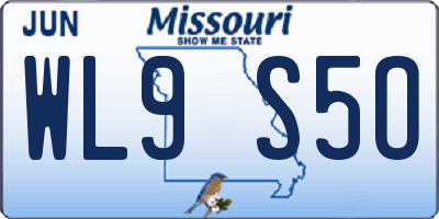MO license plate WL9S5O