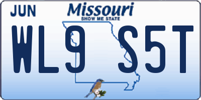MO license plate WL9S5T