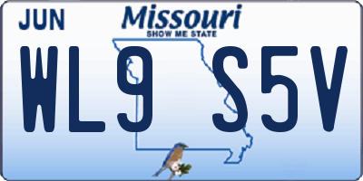 MO license plate WL9S5V