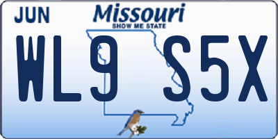 MO license plate WL9S5X