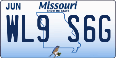 MO license plate WL9S6G