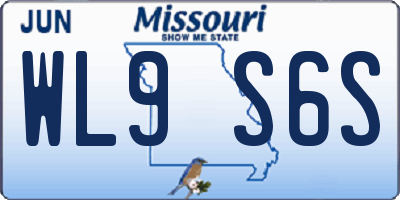 MO license plate WL9S6S