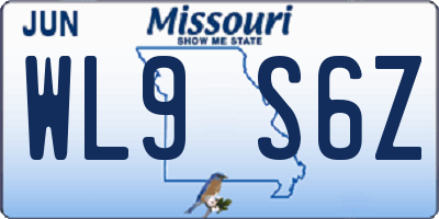 MO license plate WL9S6Z