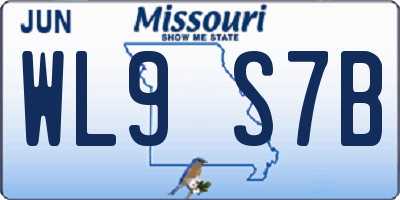 MO license plate WL9S7B