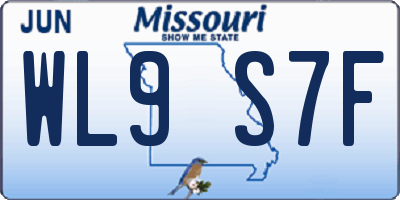 MO license plate WL9S7F