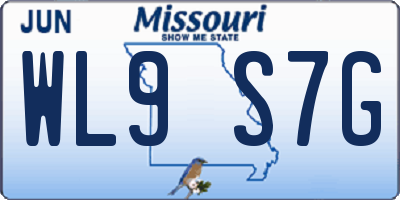 MO license plate WL9S7G