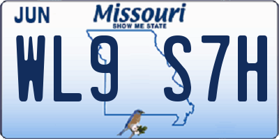 MO license plate WL9S7H