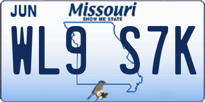 MO license plate WL9S7K
