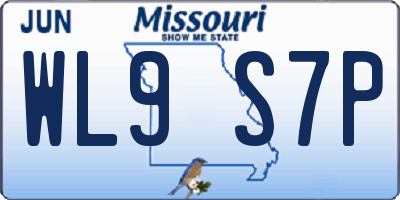 MO license plate WL9S7P