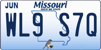 MO license plate WL9S7Q