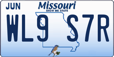 MO license plate WL9S7R