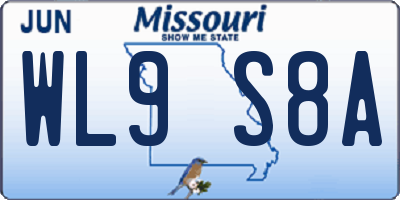 MO license plate WL9S8A