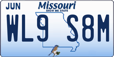 MO license plate WL9S8M