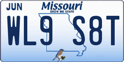 MO license plate WL9S8T