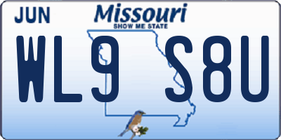 MO license plate WL9S8U