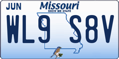 MO license plate WL9S8V