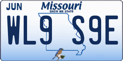 MO license plate WL9S9E