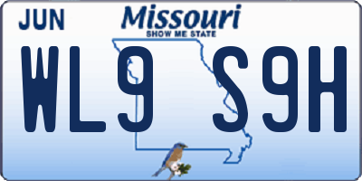 MO license plate WL9S9H