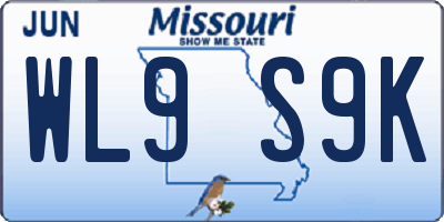 MO license plate WL9S9K