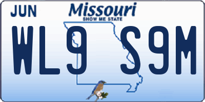 MO license plate WL9S9M