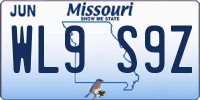 MO license plate WL9S9Z
