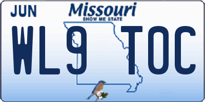 MO license plate WL9T0C