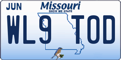 MO license plate WL9T0D