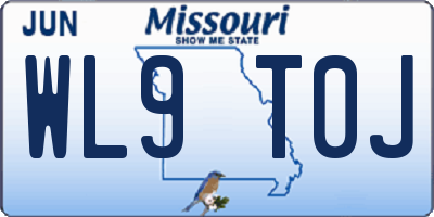 MO license plate WL9T0J