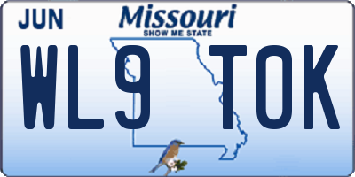 MO license plate WL9T0K
